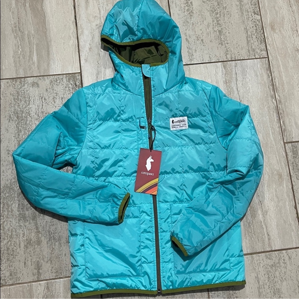 Cotopaxi women’s Jacket - Olive and Aqua - Picture 2 of 6